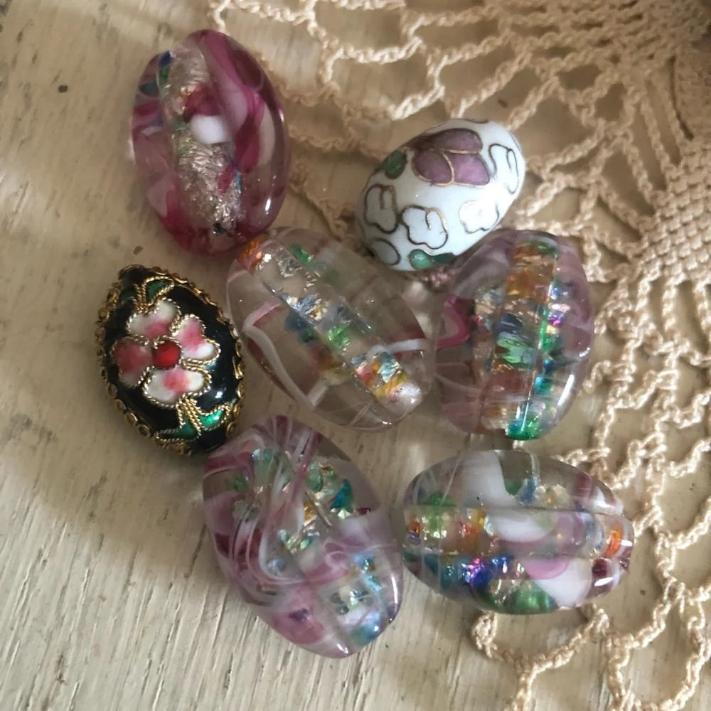 Vintage Murano Glass & Cloisonné Beads